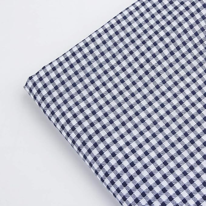 7Pcs 20" x 20" Cotton Fabric DIY Making Supplies Quilting Patchwork Fabric Fat Quarter Bundles DIY for Quilting Cotton Patchwork Cushions (Navy Blue, 20" x 20")