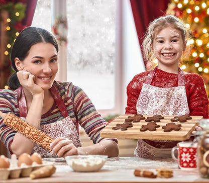 LOVE Embossed Rolling Pins for Cookies, Wooden Engraved Rolling Pins for Baking, Valentine Patterned Embossing Rolling Pin with Designs Decorative Springerle Cookie Mold Stamp Clay Pattern Roller
