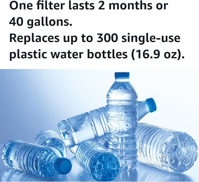Amazon Basics Enhanced Replacement Water Filters for Water Pitchers, BPA-Free, WQA & NSF Certified, Compatible with Brita Water Pitchers & Drinking Water Filter Systems, 1 Year Filter Supply, 6-Pack