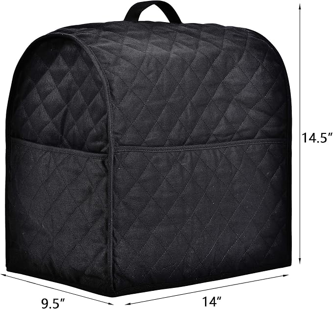 Stand Mixer Cover compatible with Kitchenaid Mixer, Fits All Tilt Head & Bowl Lift Models,Fine, Soft, Not Easy to Fade, Not Easy To Pilling. (Fits for 4.5-Quart and All 5-Quart, Black)