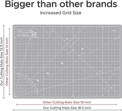 Elan Cutting Mat A3 Gray, Self Healing Cutting Mat 12x18 Inch, 5-Ply Craft Board Gray, Hobby Board for Crafts 12x18 Inch