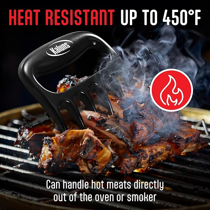 Kaluns Meat Claws, Best Meat and Pulled Pork Shredder - Easily Lift, Handle, Pull, Cut, and Shred Meat - Ultra-Sharp Plastic Blades - Heat Resistant, BPA free, Dishwasher Safe (Black)