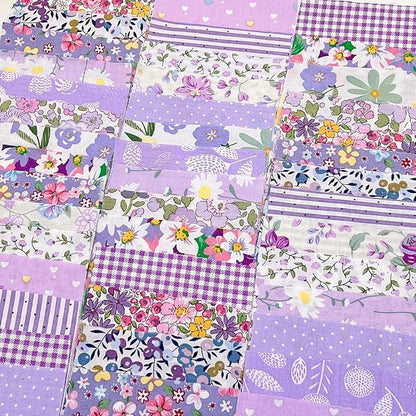 Cotton Fabric DIY Making Supplies Quilting Patchwork Fabric Fat Quarter Bundles DIY for Quilting Cotton Patchwork Cushions (Purple, 10cm*10cm)
