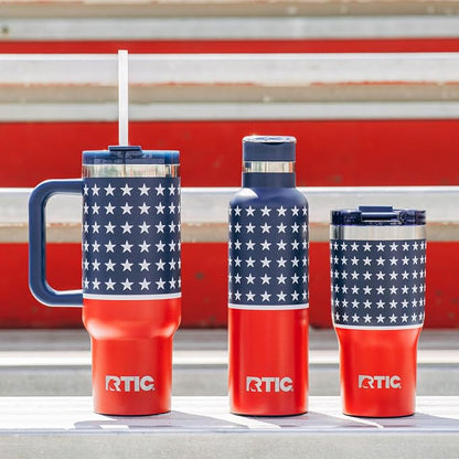 RTIC 20oz Essential Tumbler with Lid, Ceramic Lined, Insulated, Stainless Steel, Metal, Double Wall Vacuum-Insulation, Travel Cup for Iced Coffee, Tea, Hot and Cold Drink, Stars