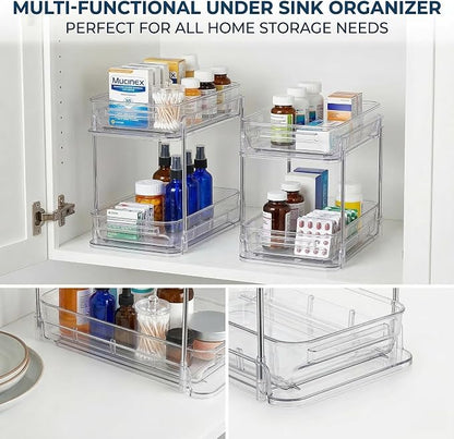 3-Tier Vitamin Storage Organizer, Organizer for Vitamin Bottles And Medicine Bottle, Vitamin Bottle Organizer for Countertop, Bathroom Cabinet Storage Items Are Clearly Visible