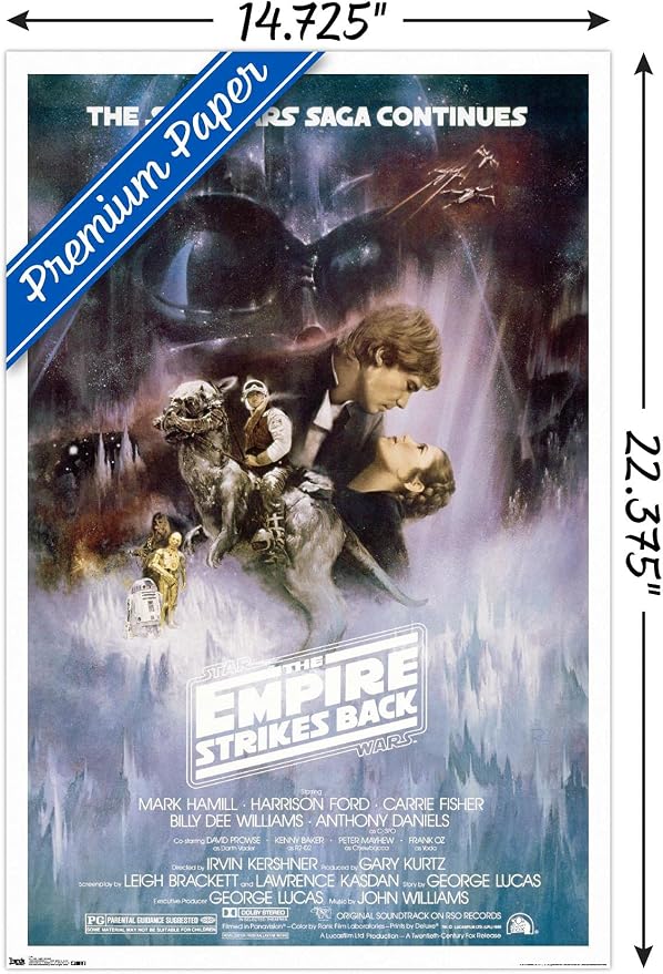 Trends International Star Wars: The Empire Strikes Back - The Saga Continues One Sheet Wall Poster, 14.725" x 22.375", Premium Unframed Version