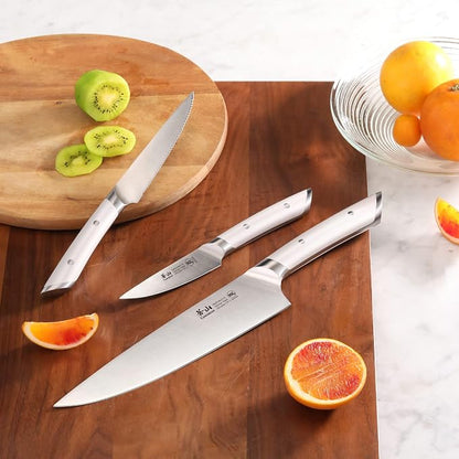 Cangshan HELENA Series German Steel Forged Starter Knife Set (White, 3-Piece)