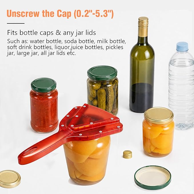Uinxan Jar Opener for Weak Hands & Seniors with Arthritis - Handheld Manual | Effortlessly Opens Stubborn Screw Lids & Bottle Caps. 304 Stainless Steel. Durable. Patented Kitchen Gadget (Black)