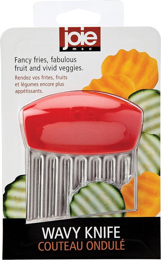 Joie Crinkle Cutter Kitchen Knife for Vegetables, Stainless Steel Blade, Colors May Vary, 1 Count