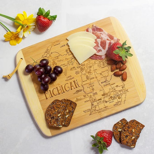 Totally Bamboo A Slice of Life Michigan State Serving and Cutting Board, 11" x 8.75"