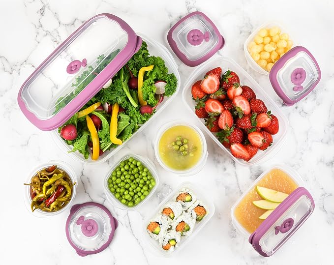 Tribello Plastic Food Storage Containers With Lids - 53 Oz Airtight Container Box For Food Storage, Meal Prep, Freezer, Microwave And Dishwasher Safe, Steam Vent Lids, BPA-Free - 3 Pack