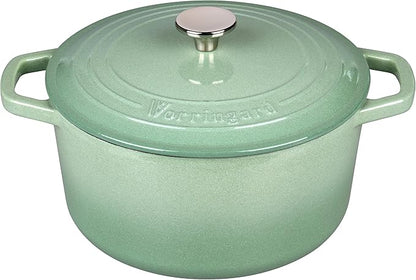 VORRINGARD Enameled Cast Iron Dutch Oven Pot with Lid, for Bread Baking, Round Bread Oven- include Sourdough Bread Baking Supplies Set, 6QT, Sage Green