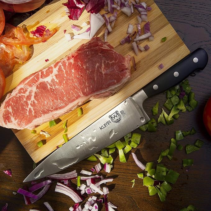 KUMA Multi Purpose Chef Knife & Pro Bolster Edition (Set of 2) - 8 Inch Chef's Knife for Carving, Slicing & Chopping - Great Ergonomic Handle - Professional Kitchen Knives