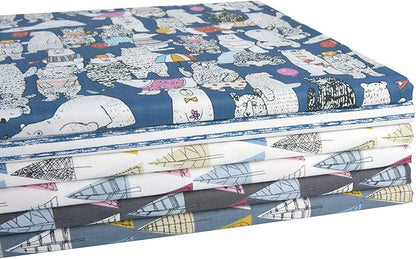 6PCS 20" x 22", 100% Cotton Fat Quarters Fabric Bundles, Quilting Fabric for Sewing Crafting (Forest)
