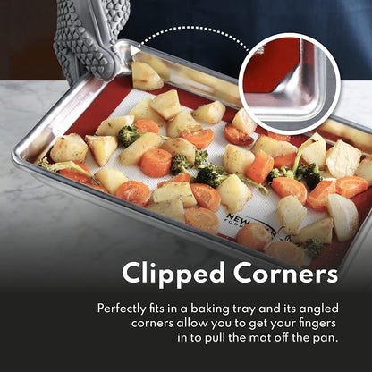 New Star Foodservice Commercial 18-Gauge Aluminum Sheet Pan & Silicone Baking Mat (13 by 18-Inch (Half Size))