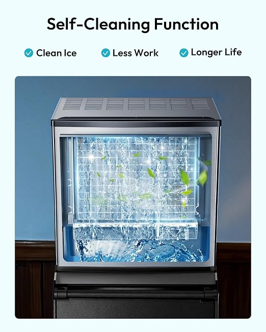 EUHOMY Commercial Ice Maker Machine, 450 lbs/24H Industrial Ice Machine with 250 lbs Storage Bin, ETL Approved Stainless Steel Clear Ice Maker for Bar, Cafe & Restaurant