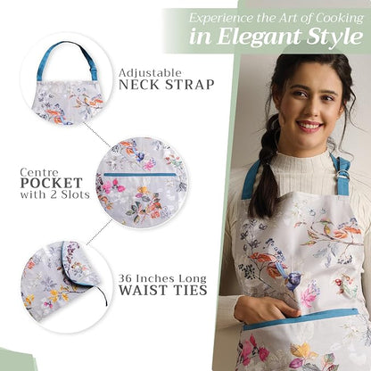 Maison d' Hermine 100% Cotton Apron for women with Pocket Kitchen Chef Apron for Men Cooking Spring Summer