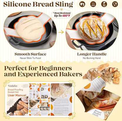 Sourdough Starter Kit, Sourdough Bread Baking Supplies, Sourdough Kit for Modern Home and Kitchen, Sourdough Bread Basket, Sour Dough Kit, Bread Making Tools Kit Gifts for Bakers Women Wife Mom