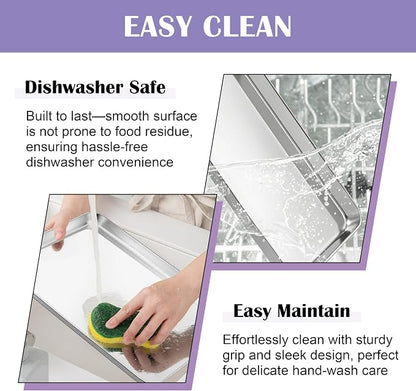 E-far Large Baking Sheet with Wire Rack (2 Pans + 2 Racks), 20 x 14 Inch Stainless Steel Cookie Pans Tray & Cooling Rack for Baking, Non Toxic & Heavy Duty & Rust Free, Oven & Dishwasher Safe
