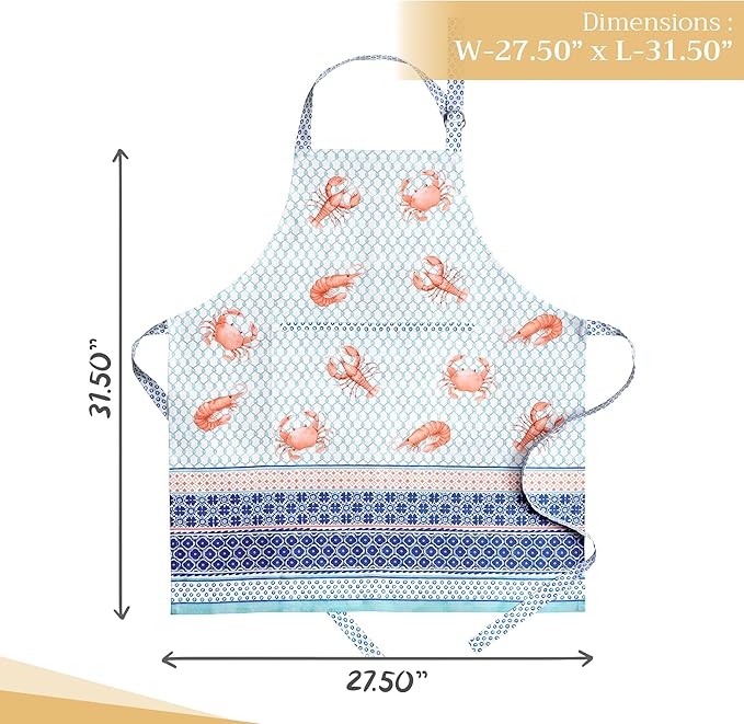 Maison d' Hermine 100% Cotton Apron for women with Pocket Kitchen Chef Apron for Men Cooking Spring Summer