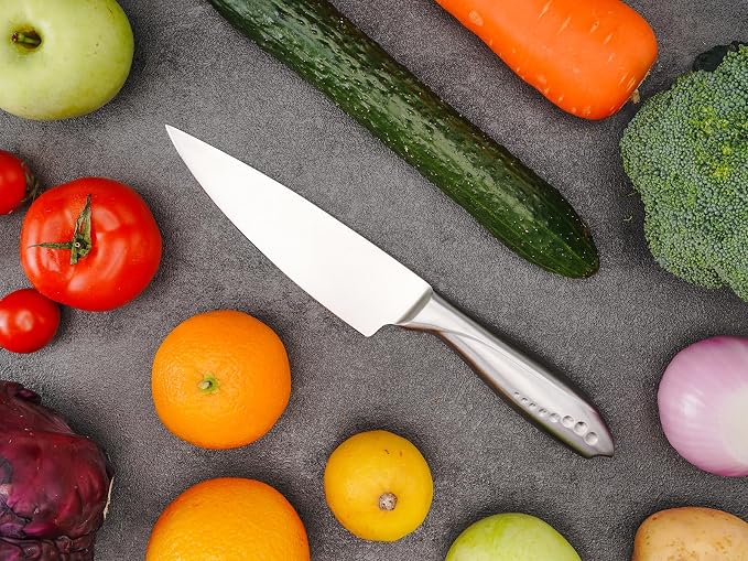 WELLSTAR Chef Knife, 6 Inch Kitchen Chef’s Knife Sharp High Carbon Stainless Steel Cooking Knife for Meat Sushi Vegetable Fruit Cutting Slicing Dicing, Useful Kitchen Gadget