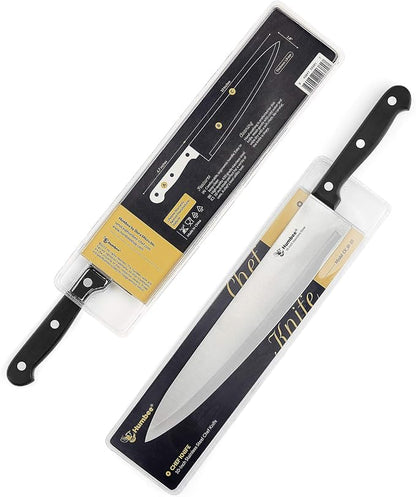 10-Inch Chef Knife – Full Tang Razor-Sharp High Carbon Stainless Steel Blade – Hollow Grind Edge – Ergonomic Grip Handle – Professional Kitchen Knife, Black