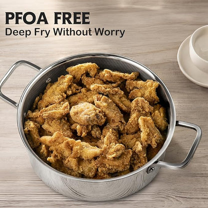 Saute Pan,Hybrid Non Stick 6.5 Quart Everyday Braiser pan,Chicken Fryer, PFOA Free Cookware,12.5 inch Deep Frying Pans with Lid,Dishwasher and Oven Safe,Works on Induction,Ceramic and Gas Cooktops