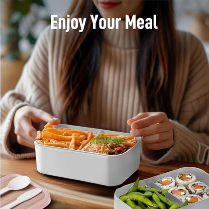 KARRICO Double Premium Bento Box Adult, 67 fl oz BPA-Free - Dusty Pink Stackable Lunch Box with Leak-Proof Lids & Dividers, Perfect for Meal Prep, Lunches & Portion Control