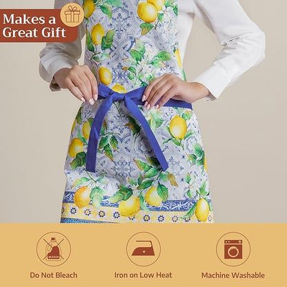 Maison d' Hermine 100% Cotton Apron for women with Pocket Kitchen Chef Apron for Men Cooking Spring Summer