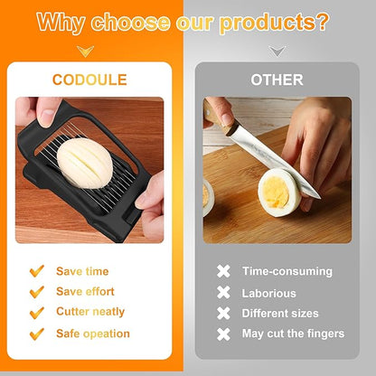 Egg Slicer for Hard Boiled Eggs Egg Cutter Strawberry Slicer (Black)