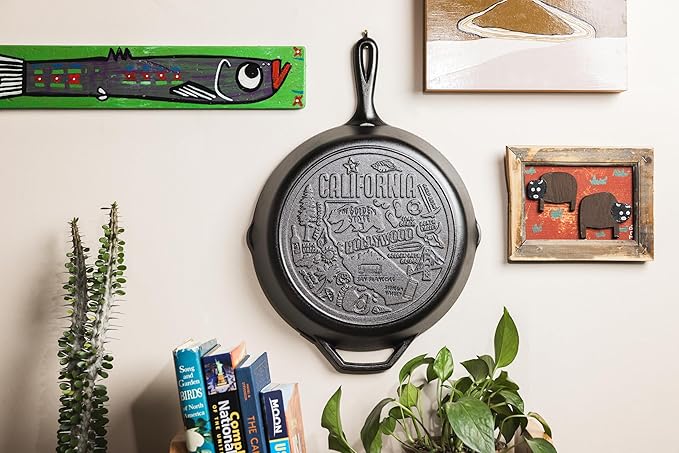 Lodge 12 Inch Cast Iron Skillet – Pre-Seasoned Frying Pan with Teardrop Handle – Oven, Stovetop, Grill & Campfire Use – Made in USA – Non-Toxic, Even-Heating Cookware – California