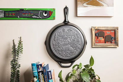 Lodge 12 Inch Cast Iron Skillet – Pre-Seasoned Frying Pan with Teardrop Handle – Oven, Stovetop, Grill & Campfire Use – Made in USA – Non-Toxic, Even-Heating Cookware – California