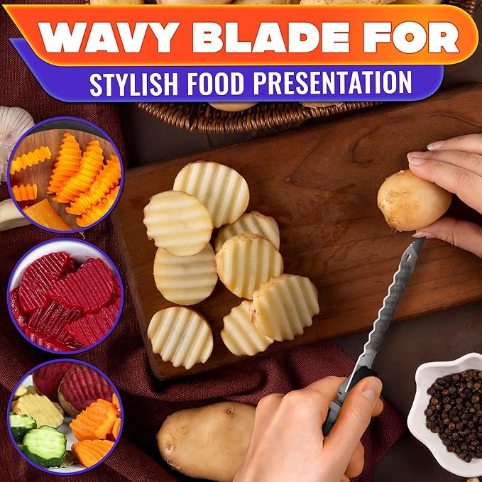 7-in-1 Cutting Board Scissors for Food - Heavy Duty Vegetable Scissors Food Cutter with Ribbed Blades, Chopping Board, Spring Assist, Safety Lock, Dishwasher Safe, Suitable for Meat & Vegetables