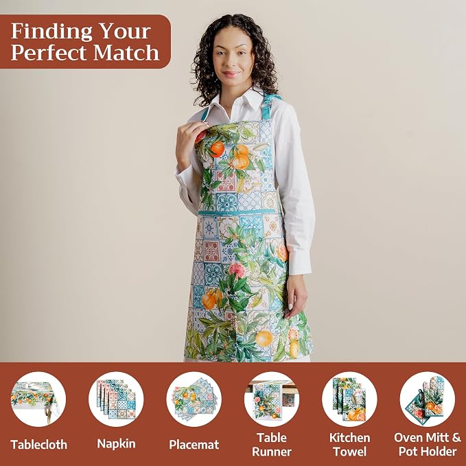 Maison d' Hermine 100% Cotton Apron for women with Pocket Kitchen Chef Apron for Men Cooking Spring Summer