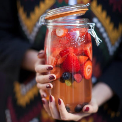 Le Parfait Super Jar 1.5L (48oz) French Glass Preserving Jar w/Airtight Rubber Seal & Wire Bail Closure - BPA-Free Canning Jar for Pickles, Fruit, Sauce & Food Storage - Made in France Since 1930 1PK