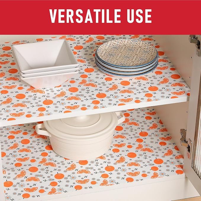 Cooyes Shelf Liners, 2-in-1 Non-Slip Fridge Mats, Absorb Excess Moisture, No-BPA Multiple Sizes for Glass Shelves, Kitchen Cabinets, Drawers (17.7 W x 24 L Inches, Dasiy-12 Pack)