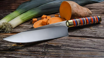 TOUCAN Chef Knife – 8-inch Blade Kitchen Knife – High-Hardness Japanese Steel Knives and Multicolored Handle – Ultra-Sharp Paring Knives – Birthday Gifts for Women and Men