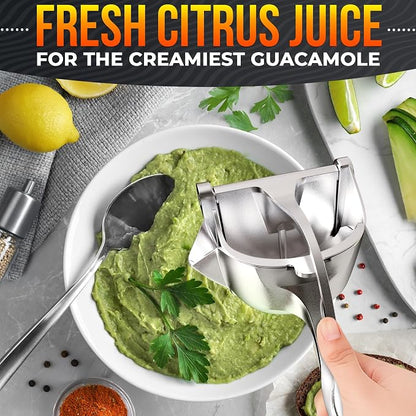 Hand Juicer Squeezer - Gets Every Last Drop Fast - Manual Juicer Hand Press for Lemon, Orange, Lime, Grapefruit and Pomegranate | 20 oz Aluminum Bowl, Pour Spout, Lemon Squeezer with Ergonomic Handle