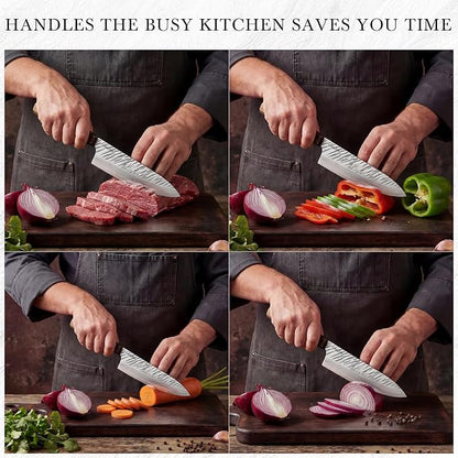 8 Inch Chef Knife, 9-Layer VG10 High Carbon Steel Professional Japanese kitchen Steak Knives, Octagonal Rosewood Handle Cooking Knife sharp chef knife for Home & Restaurant