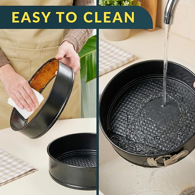 Cheesecake Pan 9 Inch Carbon Steel With Removable Bottom – Leakproof Design, Nonstick Coating Springform Pan – Durable Cake Mold With Secure Latch, Even Heat Cheese Cake Pans For Baking