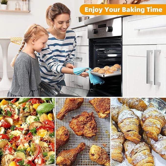 Air Fryer Basket for Oven, OPENICE 15.3" x 11.0" Large Air Fryer Tray and Pan with 30PCS Parchment Papers, Stainless Steel Oven Air Fryer Basket and Tray for Baking Grilling