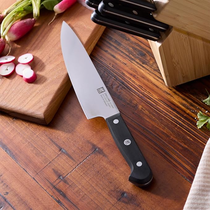 ZWILLING Gourmet 19-Piece Razor-Sharp German Knife Block Set, Made in Company-Owned German Factory with Special Formula Steel perfected for almost 300 Years, Dishwasher Safe