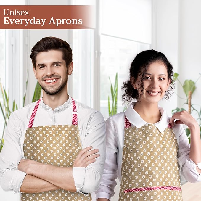 Maison d' Hermine 100% Cotton Apron for women with Pocket Kitchen Chef Apron for Men Cooking Spring Summer