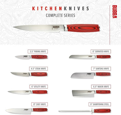 BUBBA Kitchen Series 6" Utility Knife perfect for mincing, and cutting through small vegetables, meats and herbs.