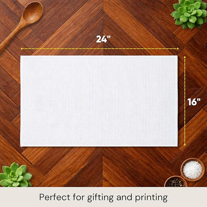 Microfiber Wholesale Sublimation Blanks Towels 16x24 - Premium Waffle Weave Microfiber Towels for Kitchen - Polyester Blanks for Kitchen or Craft Use - Bulk Pack of 156