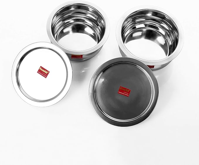 Sumeet Stainless Steel Cookware Set With Lid, 1.1, 1.6 L, 2 Piece (Steel)