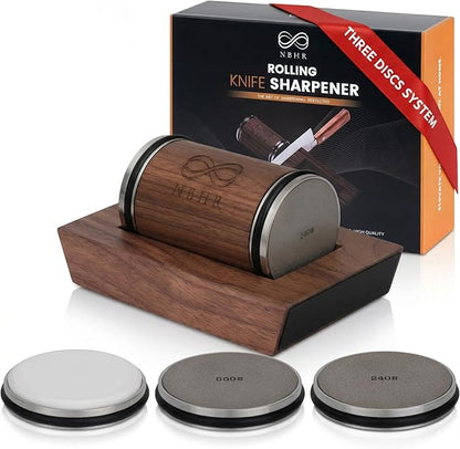 Rolling Knife Sharpener 15 & 20 Degrees Dual Angle Magnetic Knife Sharpener Kit for Kitchen & Chef Knives, Perfect Kitchen Gift