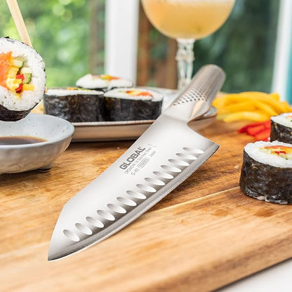 Global 7" Asian Chef's Knife with Hollow Edge