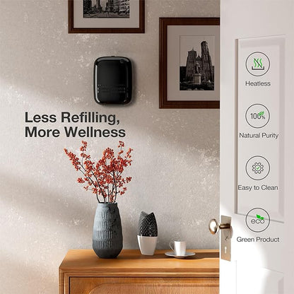 Airversa Waterless Essential Oil Diffuser for Home Large Room and Commercial Use, Up to 2000 sq ft, App Control Cold Air Diffuser, 400mL, DC-12V/1A Plug in Wall, Smart Scent Air Machine, ANW-Black