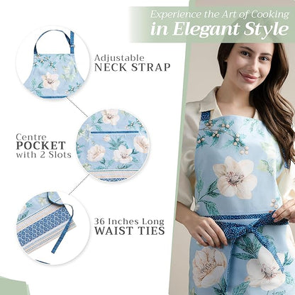 Maison d' Hermine 100% Cotton Apron for women with Pocket Kitchen Chef Apron for Men Cooking Spring Summer